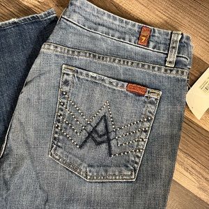 Seven 7 For All Mankind “A” Pocket Studded Pocket Women’s Jeans Size 32